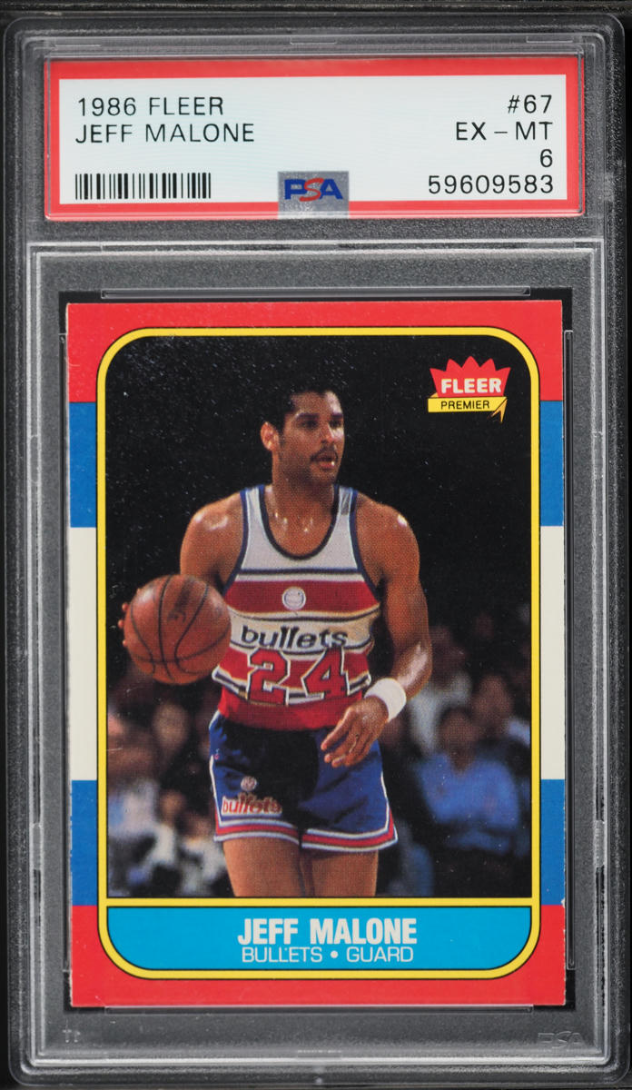 1986 Fleer Basketball Jeff Malone #67 PSA 6 EXMT