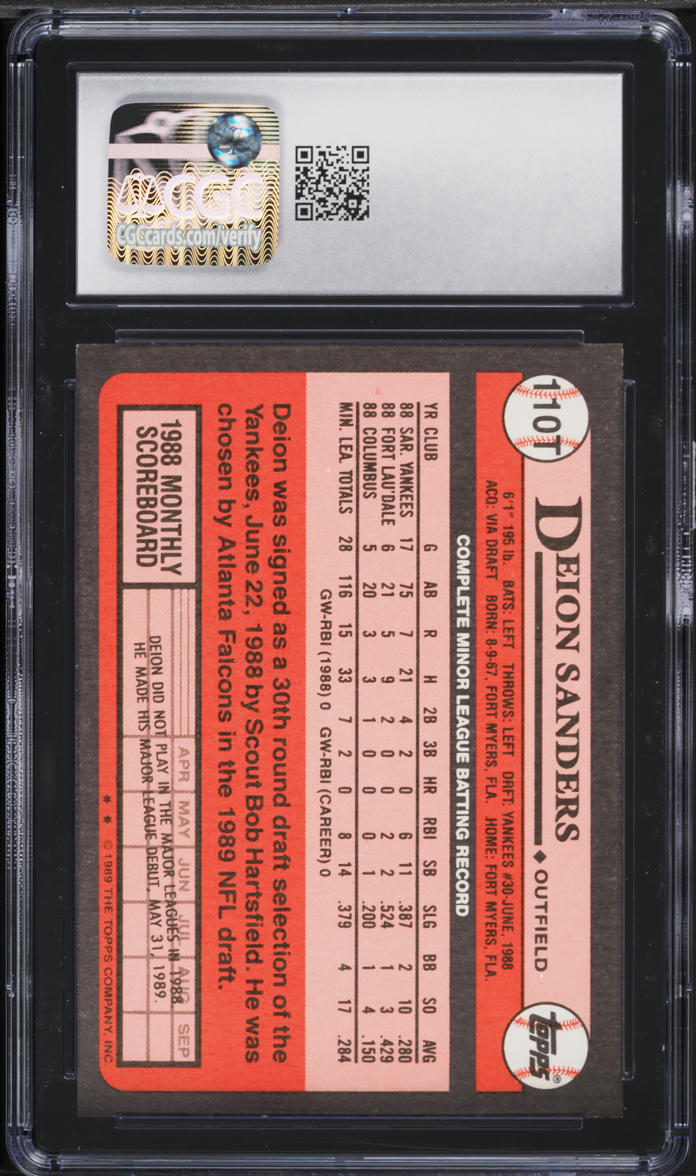1989 Topps Traded Deion Sanders ROOKIE #110T CGC 10 GEM MINT