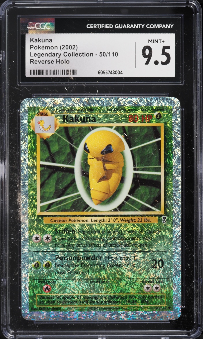 2002 Pokemon Legendary Collection Reverse Holo Kakuna #50 CGC 9.5 MINT+