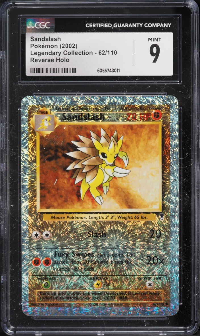 2002 Pokemon Legendary Collection Reverse Holo Sandslash #62 CGC 9 MINT