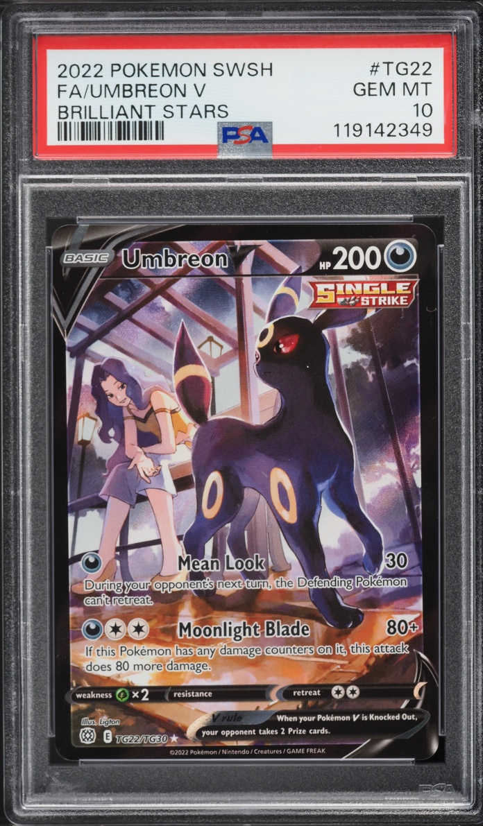 2022 Pokemon Sword & Shield Brilliant Stars Trainer Gallery CHR Umbreon V #TG22 PSA 10 GEM MINT