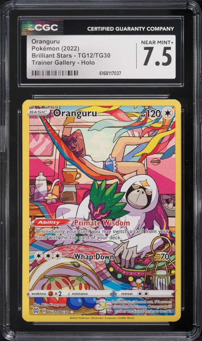 2022 Pokemon Sword & Shield Brilliant Stars CHR Oranguru #TG12 CGC 7.5 NRMT+