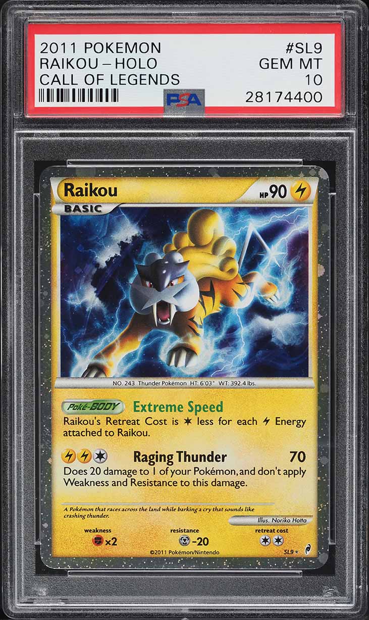 2011 Pokemon Call Of Legends Shiny Raikou #SL9 PSA 10 GEM MINT