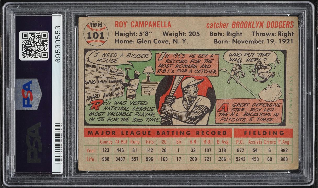 1956 Topps Roy Campanella #101 PSA 1 PR