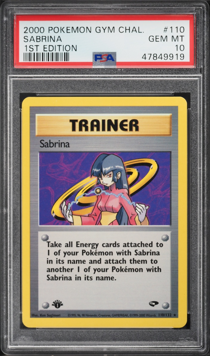 2000 Pokemon Gym Challenge 1st Edition Sabrina #110 PSA 10 GEM MINT