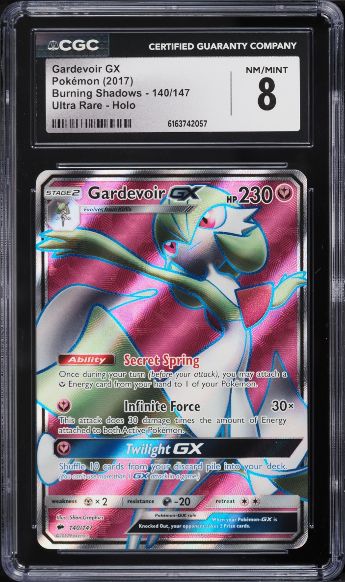 2017 Pokemon Sun & Moon Burning Shadows Full Art Gardevoir GX #140 CGC 8 NM-MT
