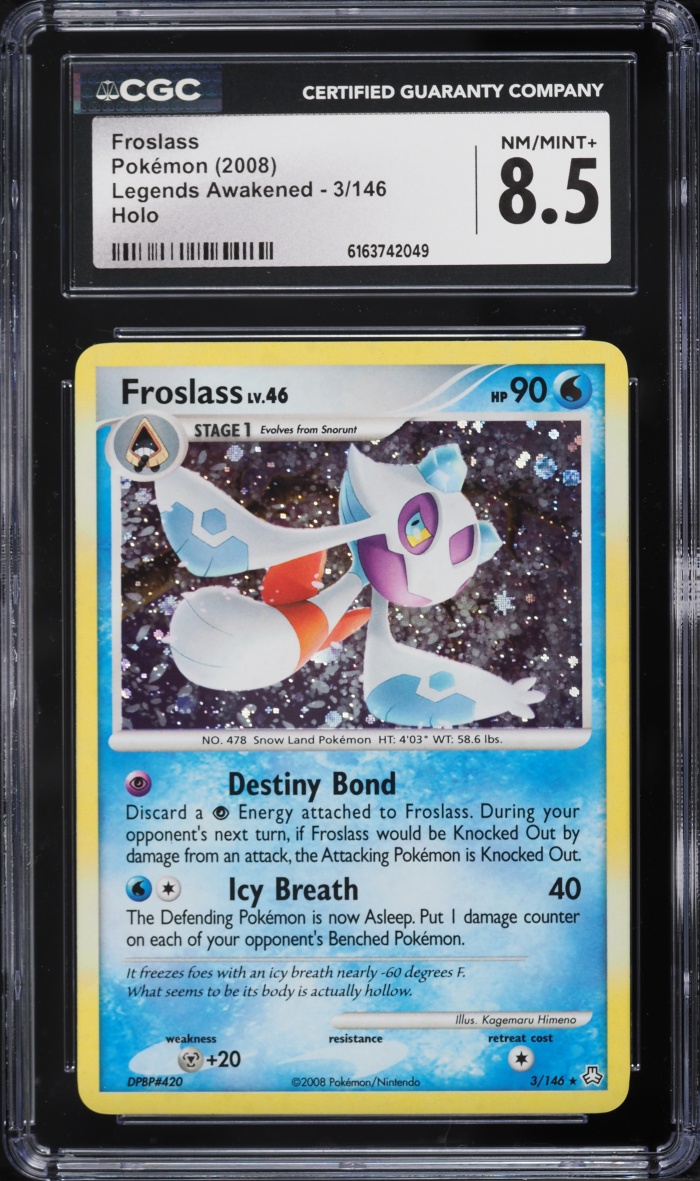 2008 Pokemon Diamond & Pearl Legends Awakened Holo Froslass #3 CGC 8.5 NM-MT+