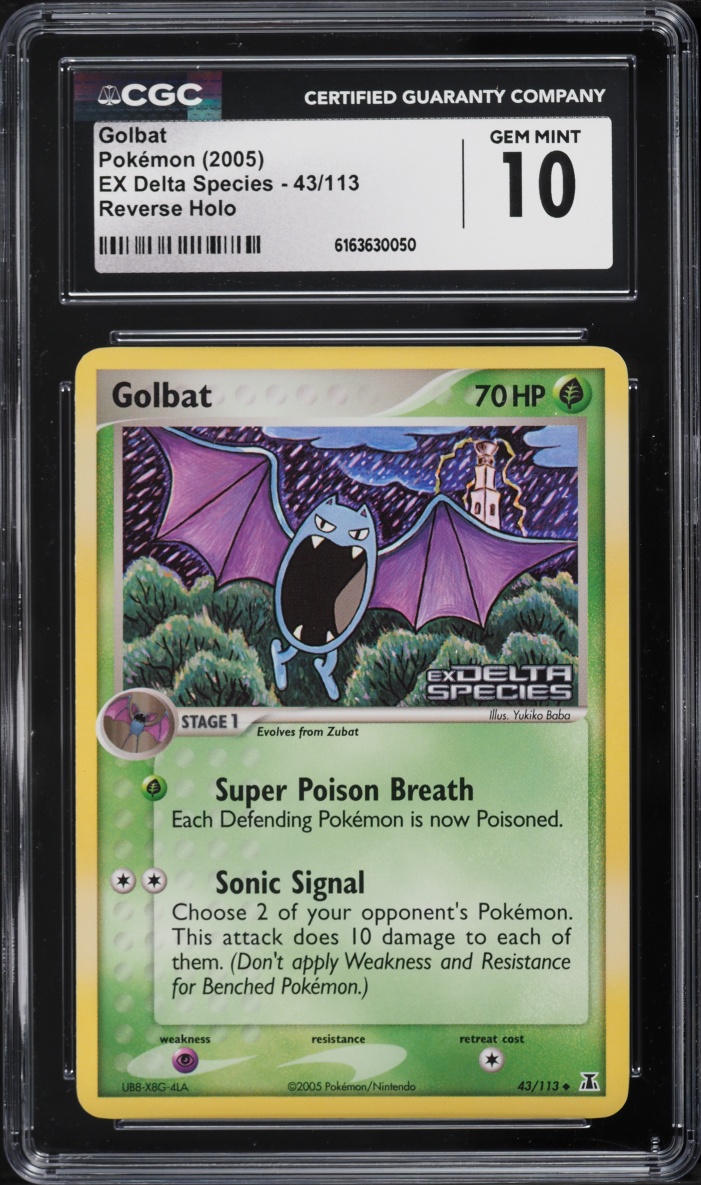 2005 Pokemon EX Delta Species Reverse Holo Golbat #43 CGC 10 GEM MINT