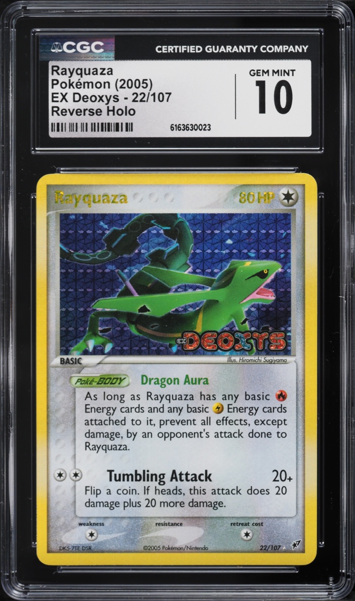 2005 Pokemon EX Deoxys Reverse Holo Rayquaza #22 CGC 10 GEM MINT