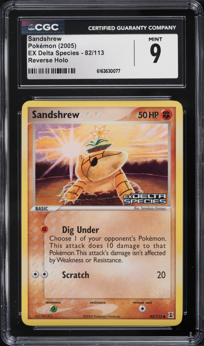 2005 Pokemon EX Delta Species Reverse Holo Sandshrew #82 CGC 9 MINT