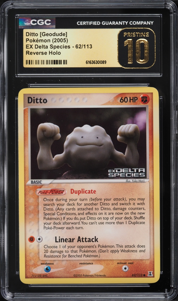 2005 Pokemon EX Delta Species Reverse Holo Ditto Geodude #62 CGC 10 PRISTINE