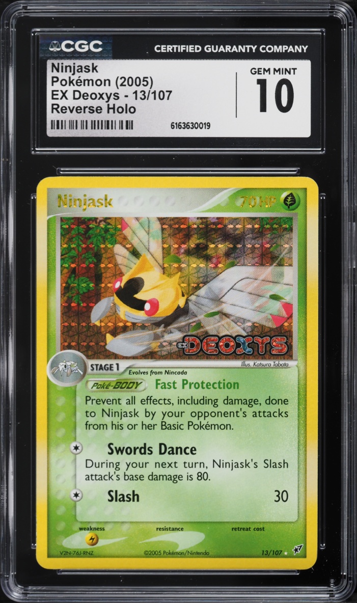 2005 Pokemon EX Deoxys Reverse Holo Ninjask #13 CGC 10 GEM MINT