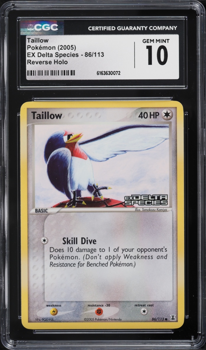 2005 Pokemon EX Delta Species Reverse Holo Taillow #86 CGC 10 GEM MINT