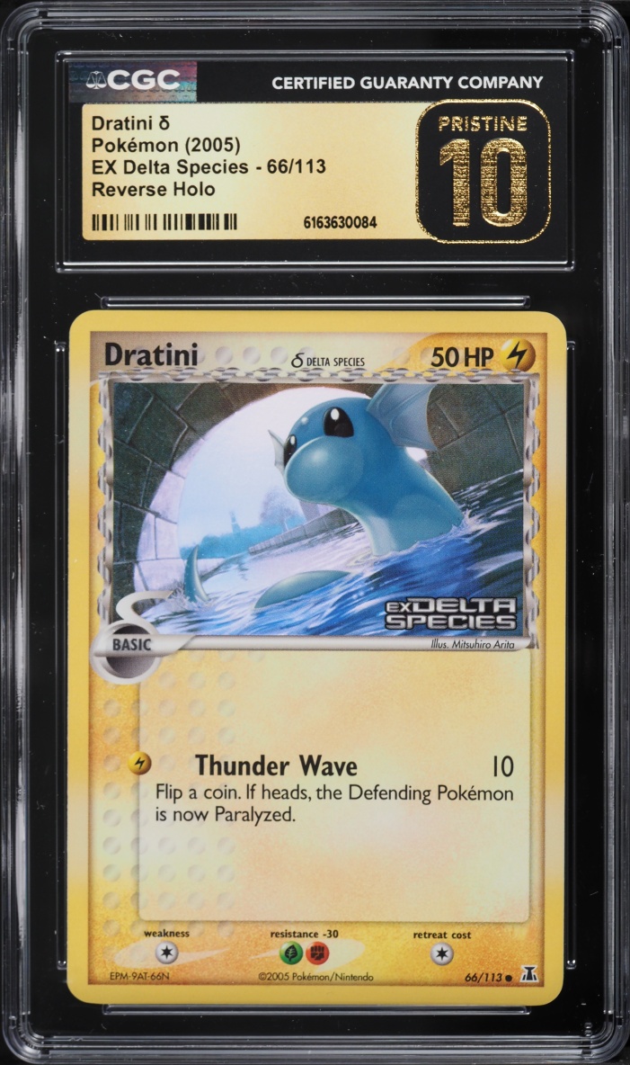 2005 Pokemon EX Delta Species Reverse Holo Dratini #66 CGC 10 PRISTINE