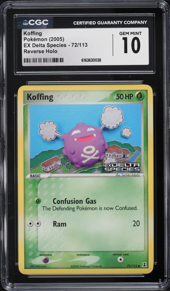 2005 Pokemon EX Delta Species Reverse Holo Koffing #72 CGC 10 GEM MINT