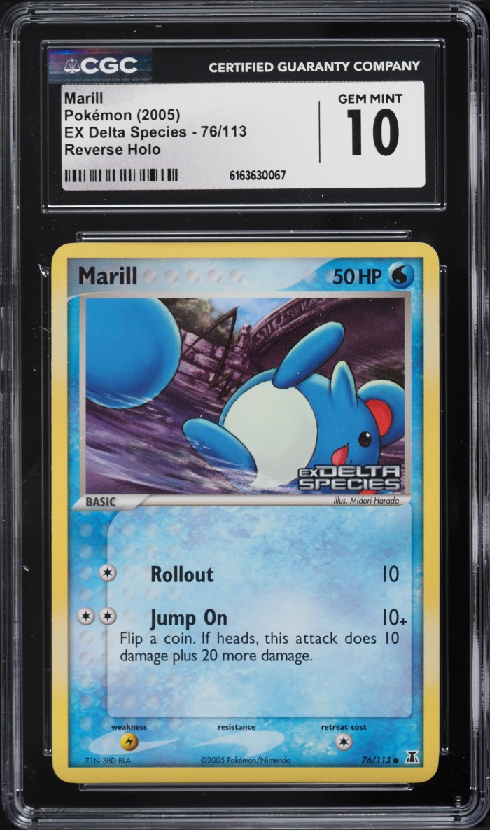 2005 Pokemon EX Delta Species Reverse Holo Marill #76 CGC 10 GEM MINT