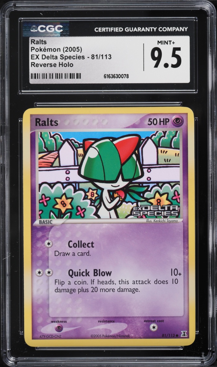 2005 Pokemon EX Delta Species Reverse Holo Ralts #81 CGC 9.5 MINT+