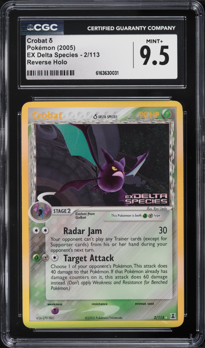 2005 Pokemon EX Delta Species Reverse Holo Crobat #2 CGC 9.5 MINT+