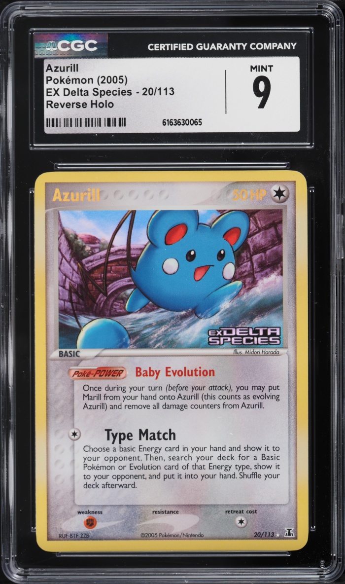 2005 Pokemon EX Delta Species Reverse Holo Azurill #20 CGC 9 MINT