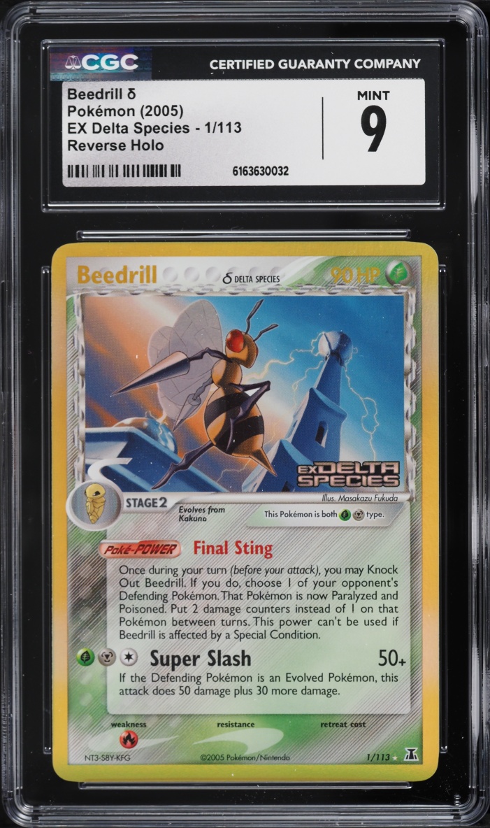 2005 Pokemon EX Delta Species Reverse Holo Beedrill #1 CGC 9 MINT