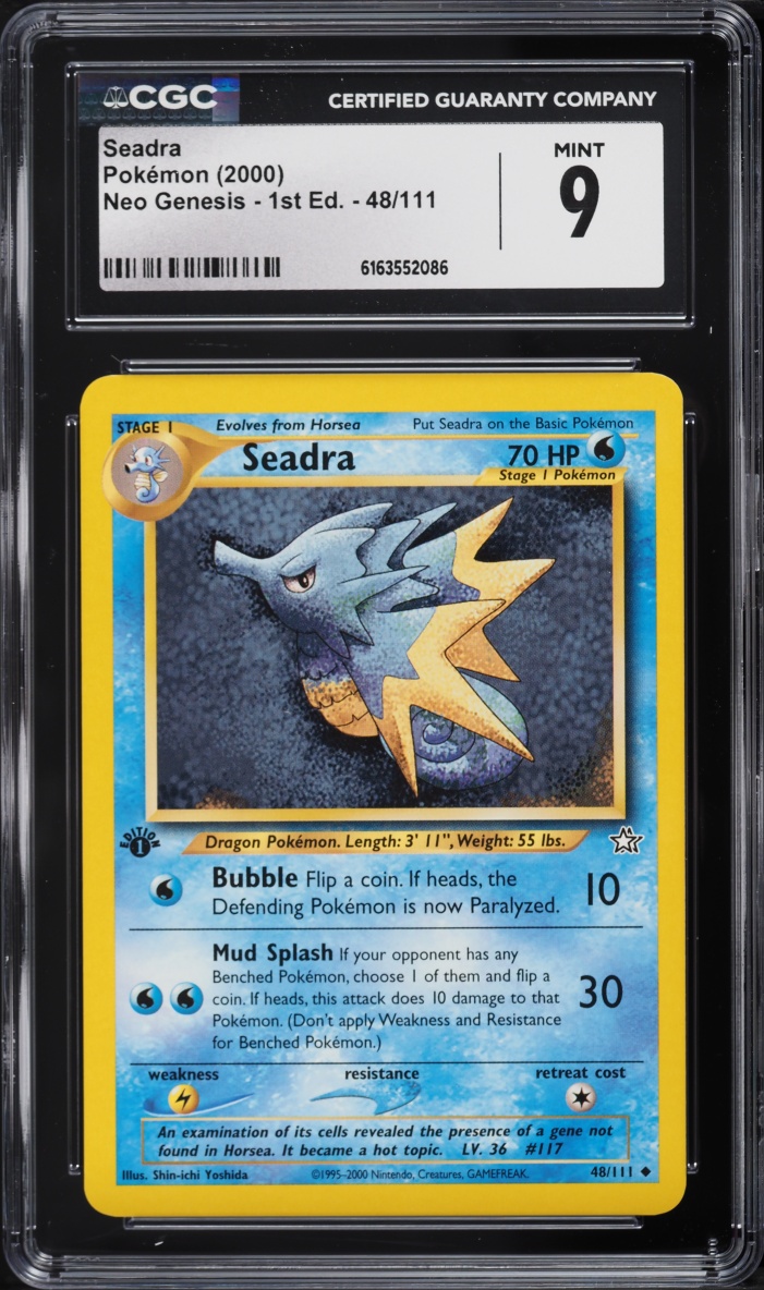 2000 Pokemon Neo Genesis 1st Edition Seadra #48 CGC 9 MINT