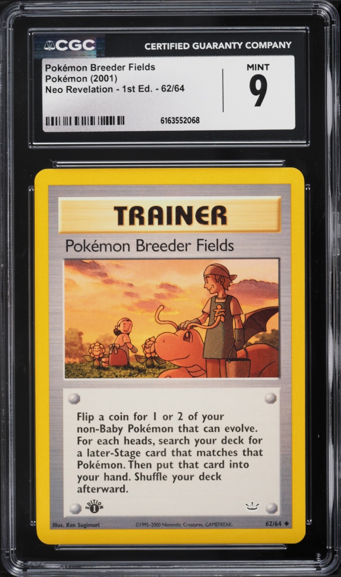 2001 Pokemon Neo Revelation 1st Edition Pokemon Breeder Fields #62 CGC 9 MINT