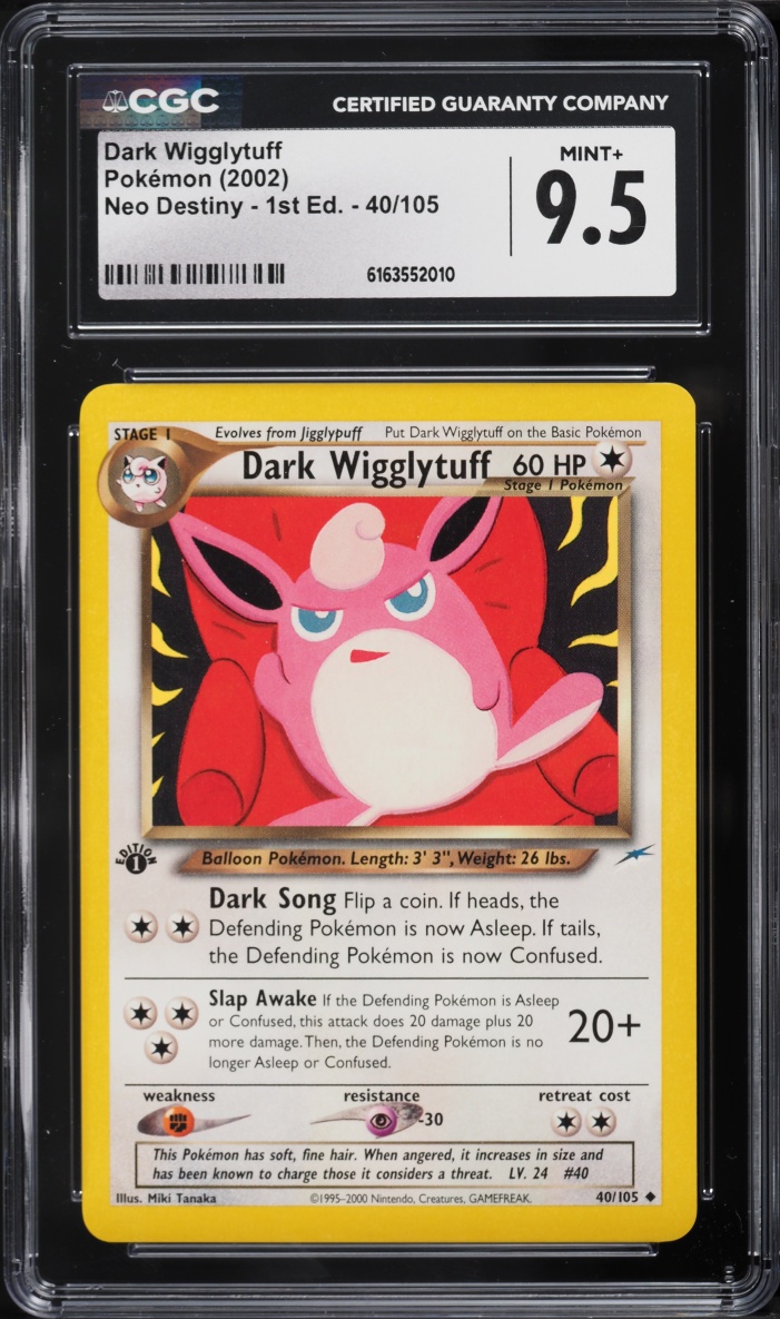 2002 Pokemon Neo Destiny 1st Edition Dark Wigglytuff #40 CGC 9.5 MINT+