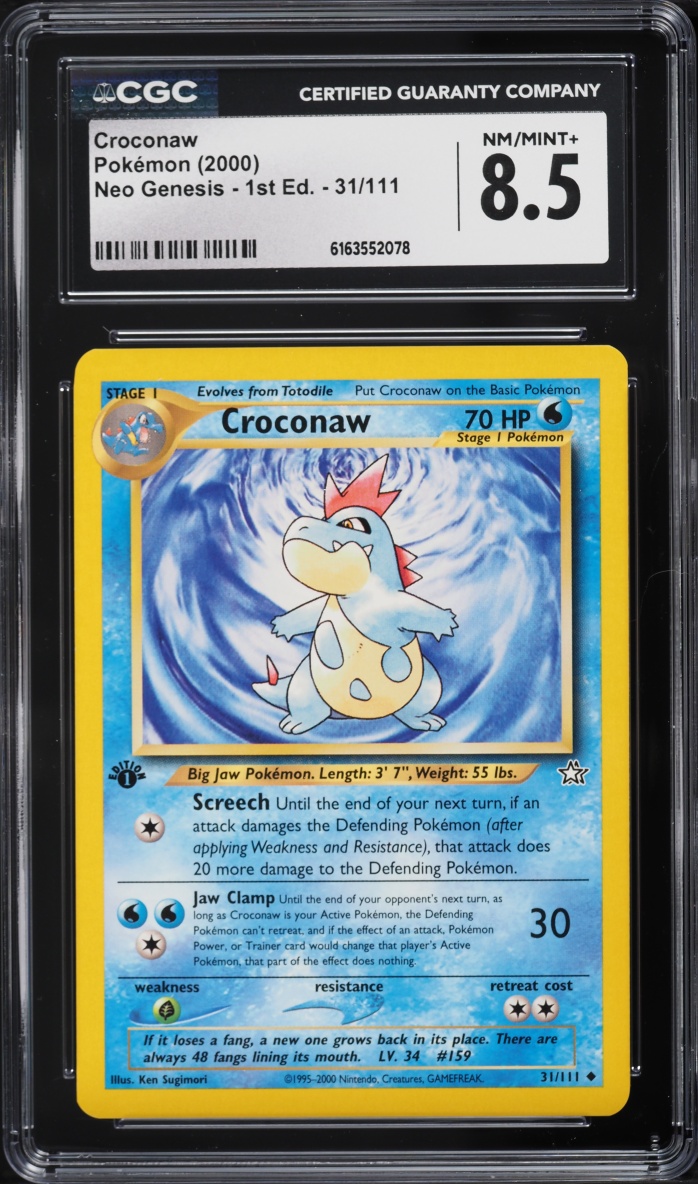 2000 Pokemon Neo Genesis 1st Edition Croconaw #31 CGC 8.5 NM-MT+