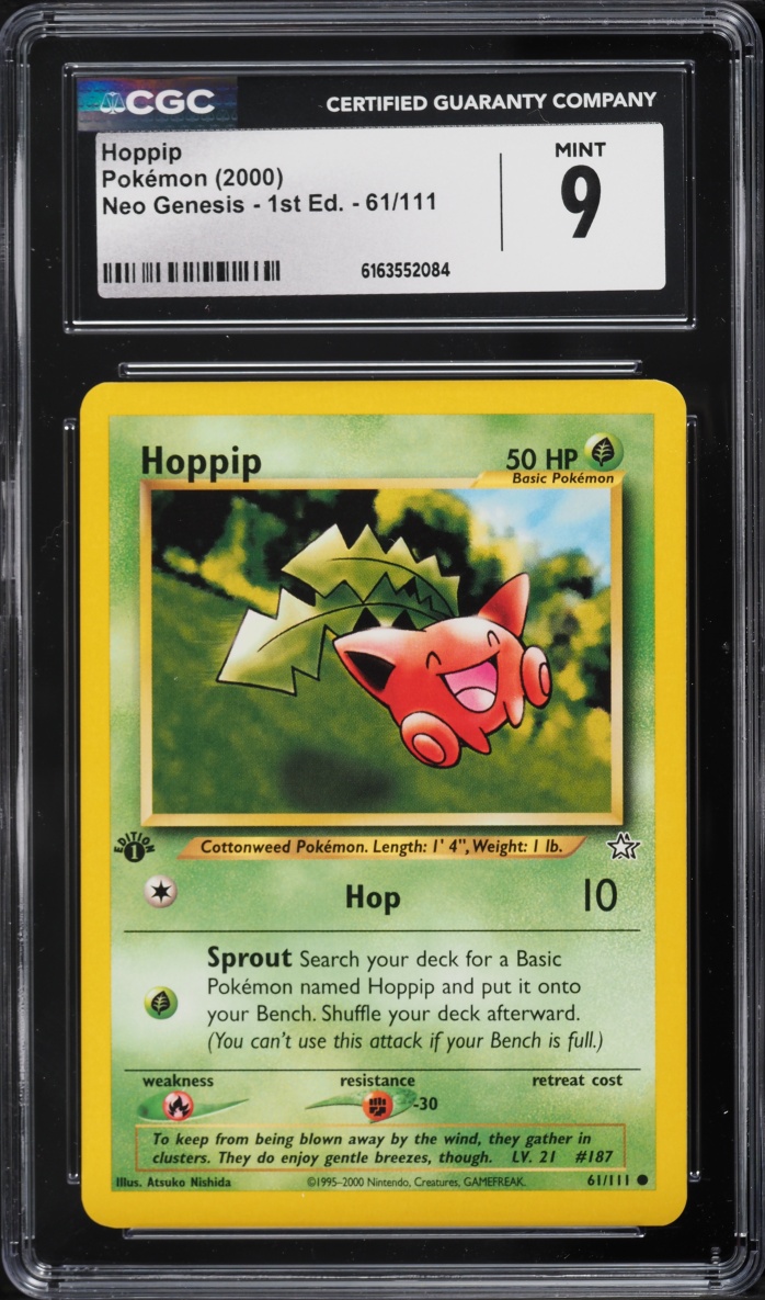 2000 Pokemon Neo Genesis 1st Edition Hoppip #61 CGC 9 MINT