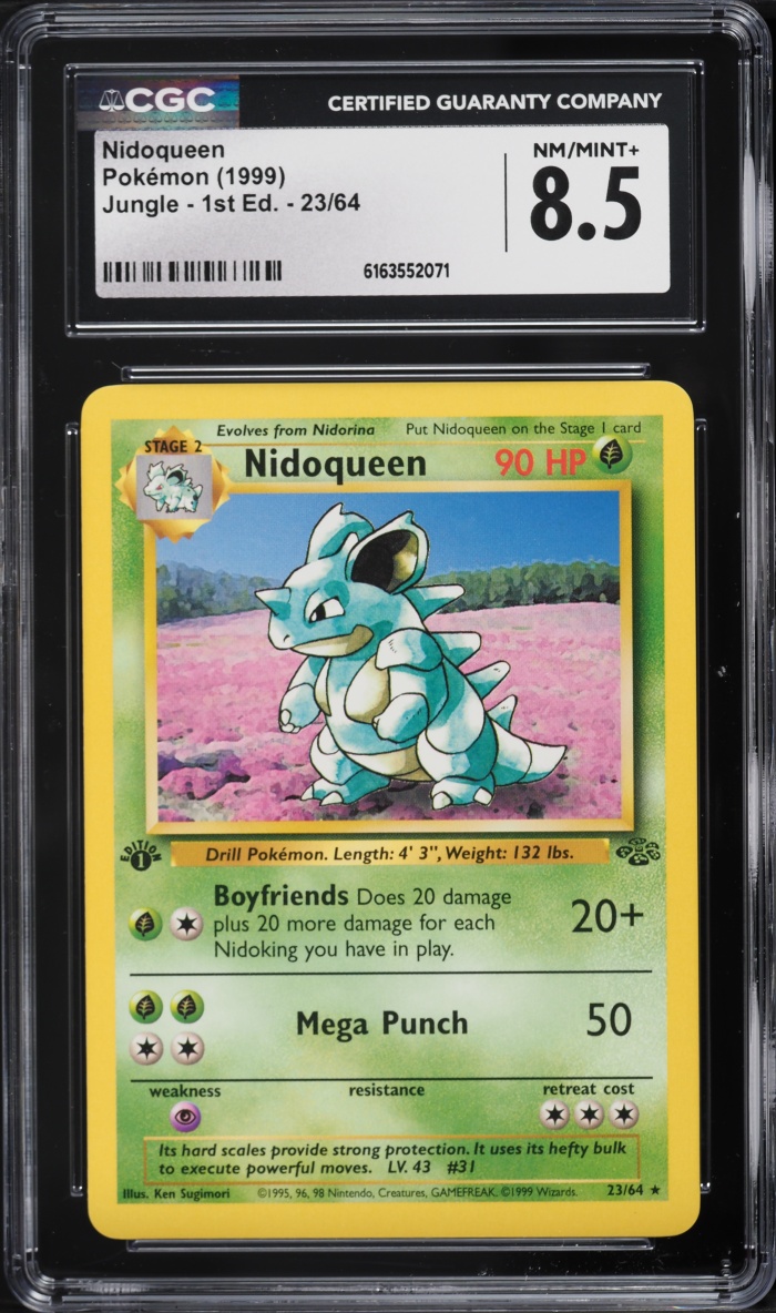 1999 Pokemon Jungle 1st Edition Nidoqueen #23 CGC 8.5 NM-MT+