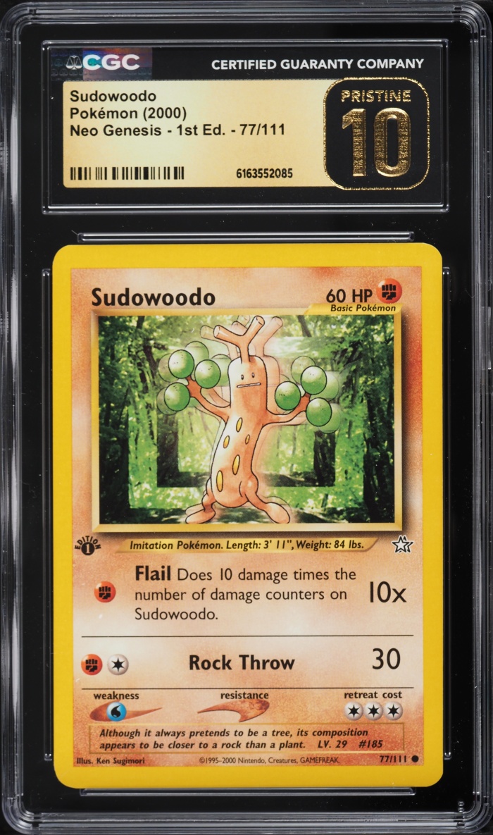 2000 Pokemon Neo Genesis 1st Edition Sudowoodo #77 CGC 10 PRISTINE