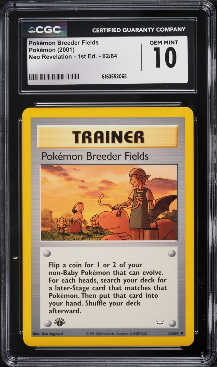 2001 Pokemon Neo Revelation 1st Edition Pokemon Breeder Fields #62 CGC 10 GEM MINT