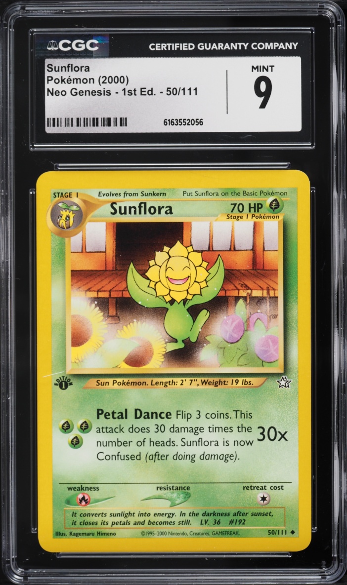 2000 Pokemon Neo Genesis 1st Edition Sunflora #50 CGC 9 MINT