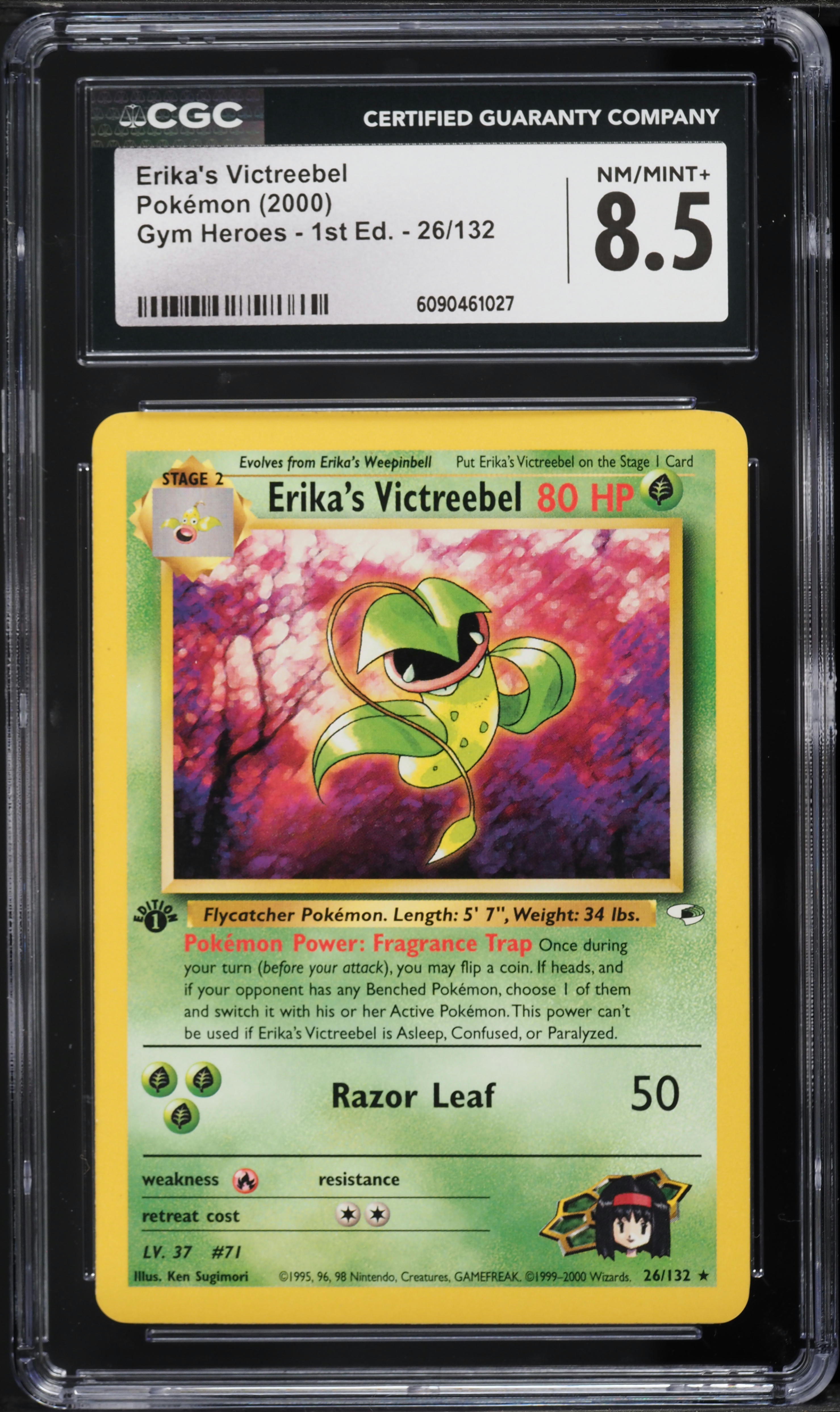2000 Pokemon Gym Heroes 1st Edition Erika's Victreebel #26 CGC 8.5