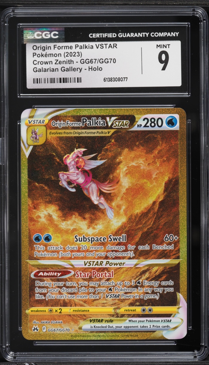 2023 Pokemon Sword & Shield Crown Zenith Gold Rare Origin Forme Palkia VSTAR #GG67 CGC 9 MINT