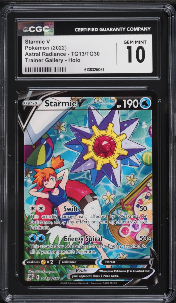 2022 Pokemon Sword & Shield Astral Radiance Full Art Starmie V #TG13 CGC 10 GEM MINT