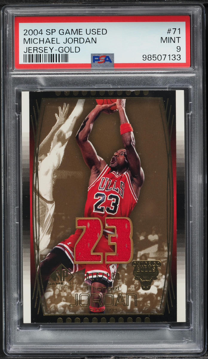 2004 SP Game Used Gold Michael Jordan PATCH /100 #71 PSA 9 MINT