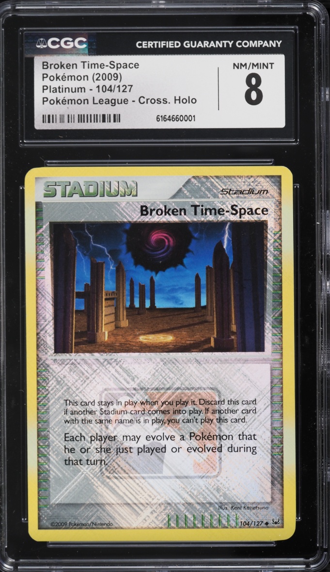 2009 Pokemon Platinum League Crosshatch Holo Broken Time-Space #104 CGC 8 NM-MT