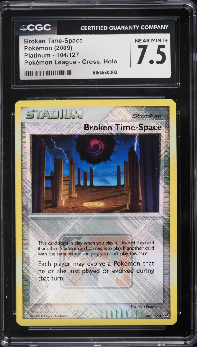 2009 Pokemon Platinum League Crosshatch Holo Broken Time-Space #104 CGC 7.5 NRMT+