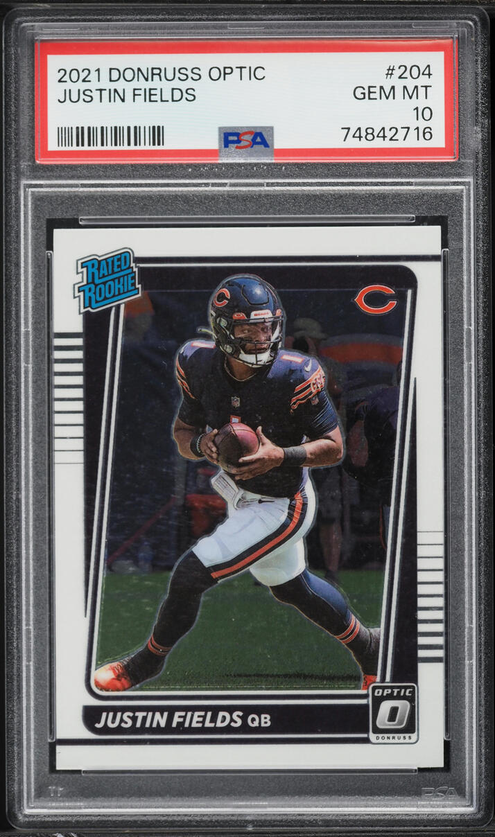 2021 Donruss Optic Justin Fields ROOKIE #204 PSA 10 GEM MINT