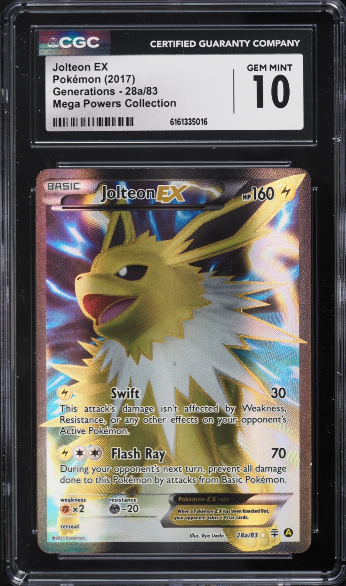 2017 Pokemon XY Generations Mega Powers Collection Full Art Jolteon EX #28a CGC 10 GEM MINT