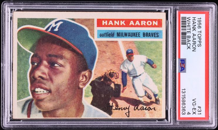 1956 Topps Hank Aaron WHITE BACK #31 PSA 4 VGEX