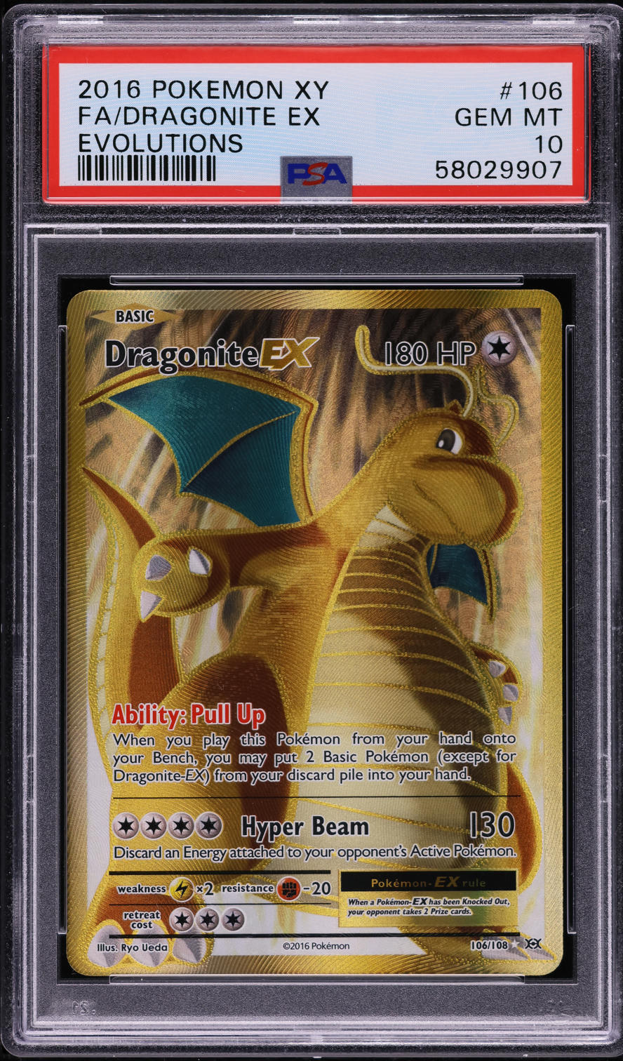 2016 Pokemon XY Evolutions Full Art Dragonite EX #106 PSA 10 GEM MINT