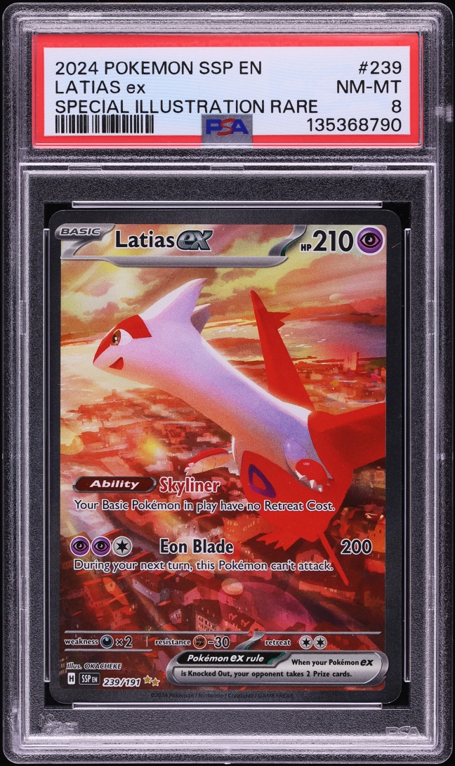 2024 Pokemon Scarlet & Violet Surging Sparks SIR Latias ex #239 PSA 8 NM-MT