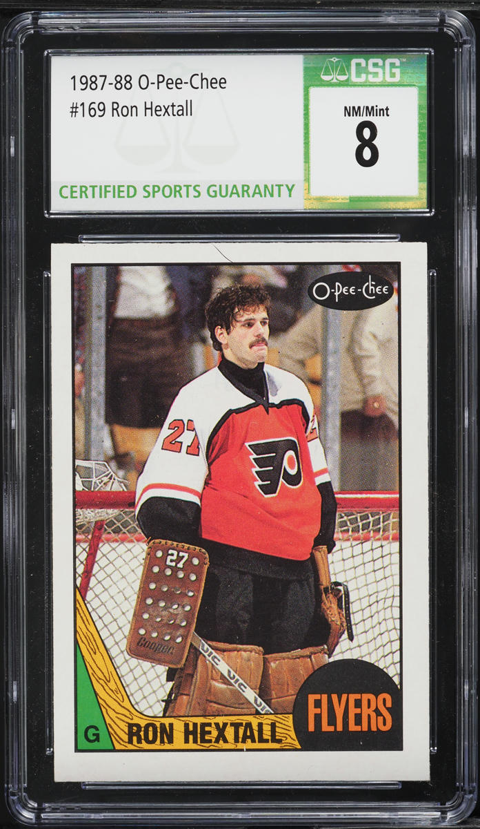1987 O-Pee-Chee Hockey Ron Hextall ROOKIE #169 CSG 8 NM-MT