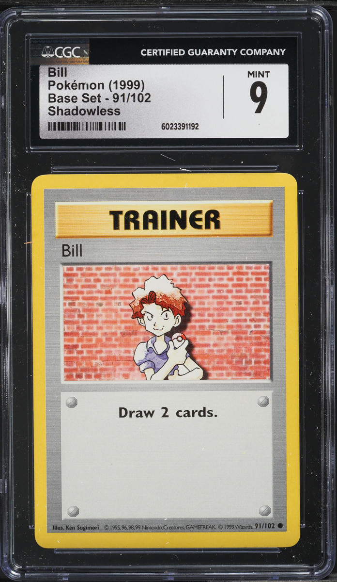 1999 Pokemon Base Set Shadowless Bill #91 CGC 9 MINT on Fanatics Collect