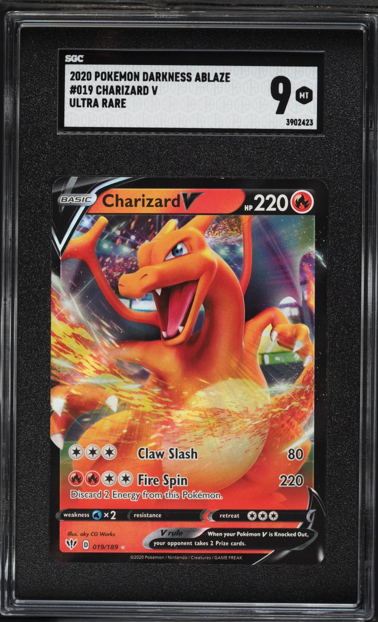 2020 Pokemon Sword & Shield Darkness Ablaze Charizard V #019 SGC 9 MINT