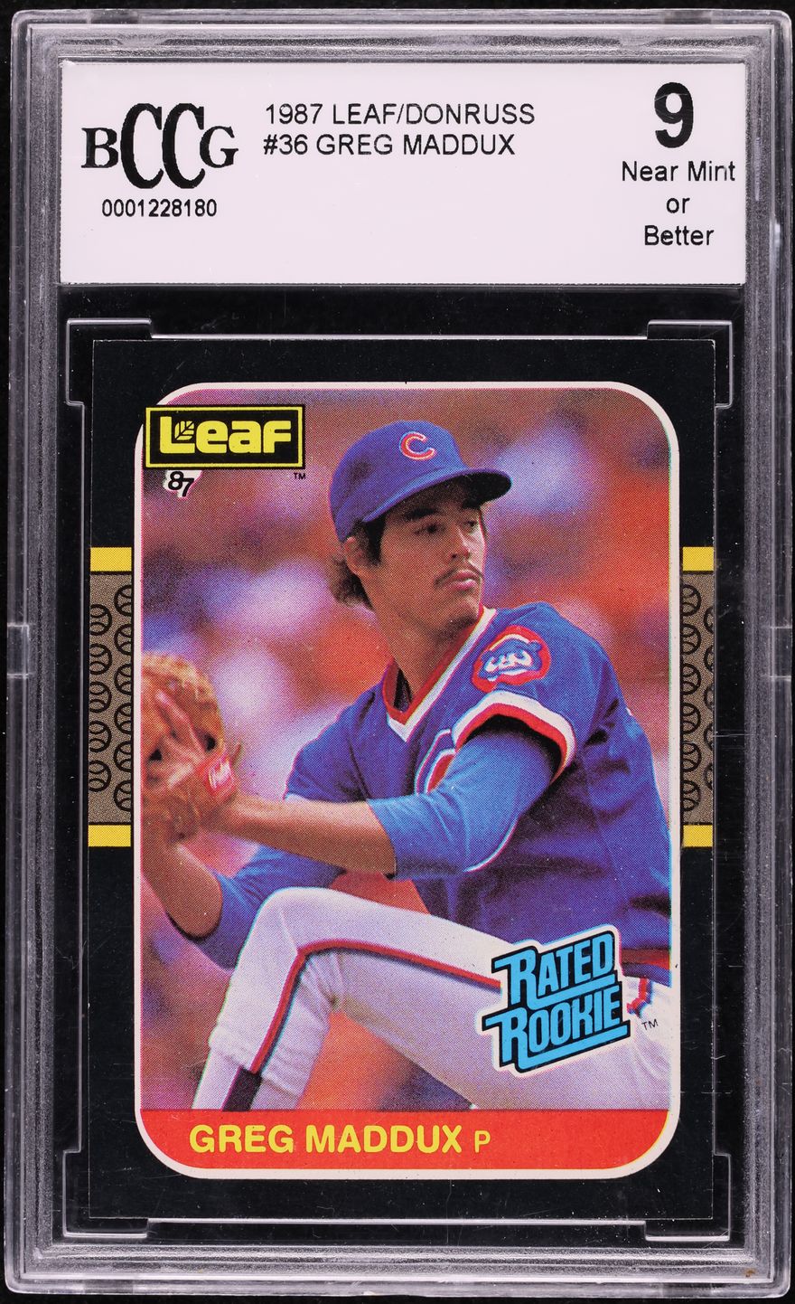 1987 Leaf Greg Maddux ROOKIE #36 BCCG 9