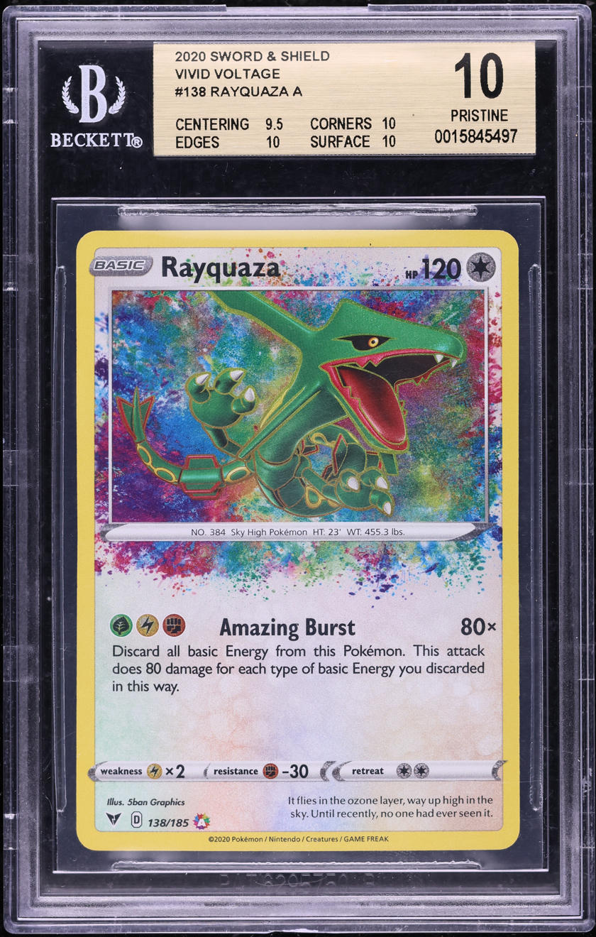 2020 Pokemon SWSH Vivid Voltage Amazing Rare Rayquaza #138 BGS 10 ...