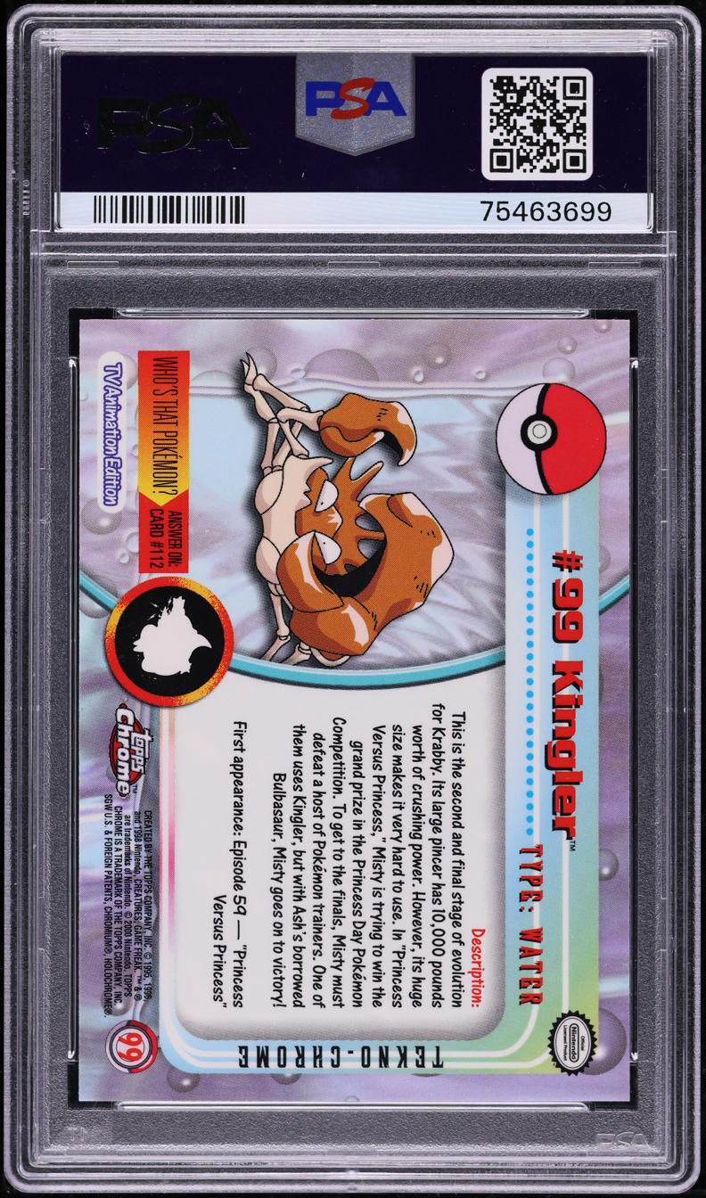 2000 Topps Chrome Pokemon Series 2 Tekno Kingler #99 PSA 10 GEM MINT